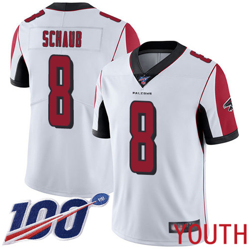 Atlanta Falcons Limited White Youth Matt Schaub Road Jersey NFL Football #8 100th Season Vapor Untouchable